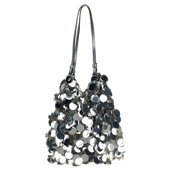 Paco Rabanne Handbags - Paco Rabanne Women's Silver Sparkle Discs Large Shoulder Bag
